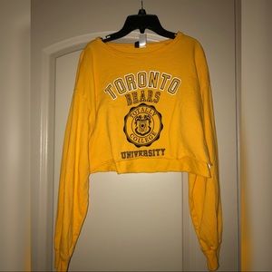 Yellow H&M long sleeve crop top
